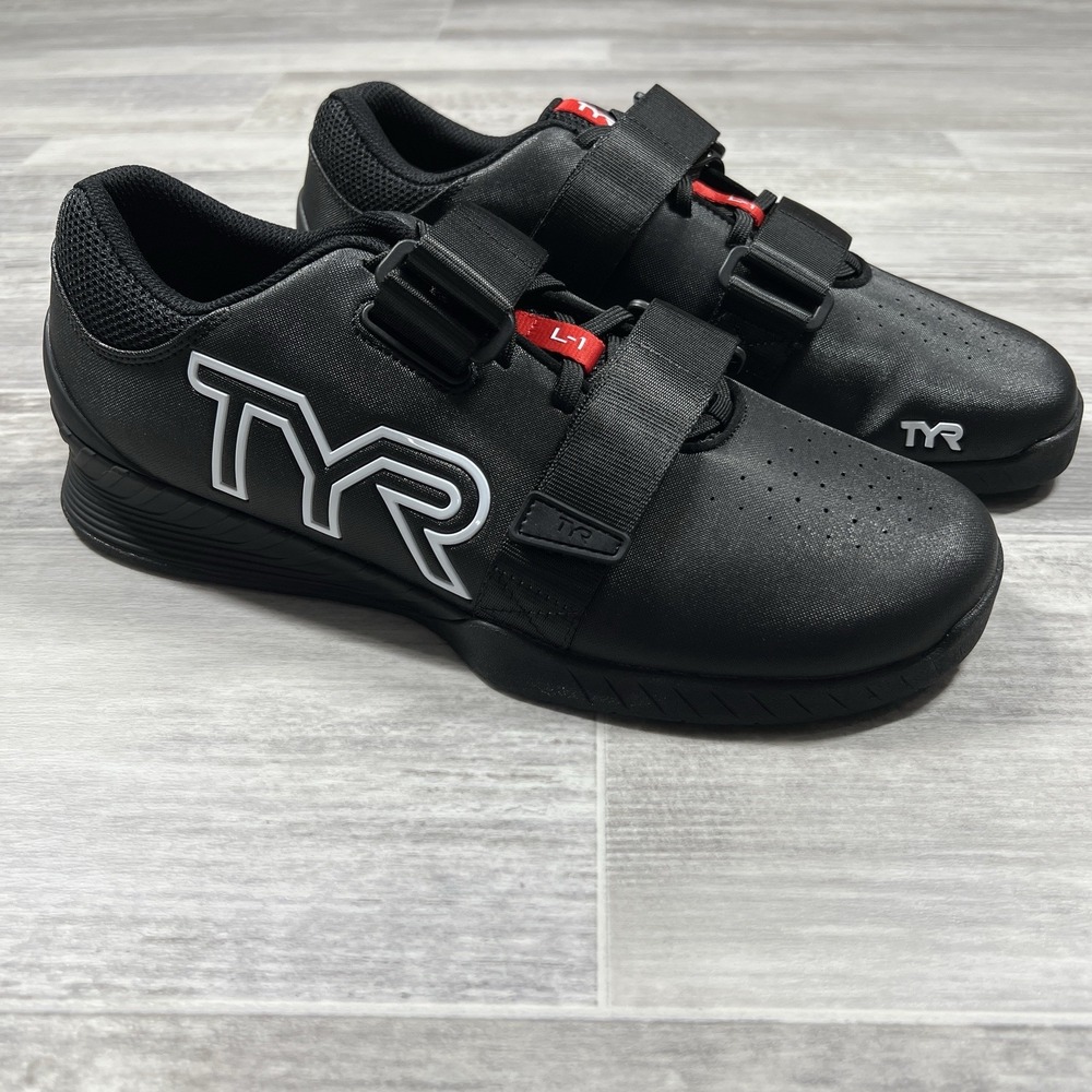 TYR L-1 Lifter Shoes M 8‎ / W 9.5 Black White Weightlifting Gym Sneakers NWOB